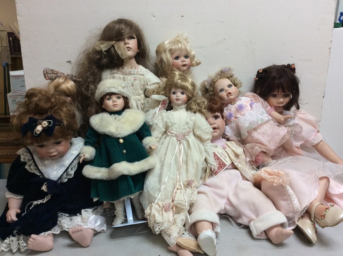 Various Ceramic Dolls (Dynasty Doll Collection, and more) Tallest - 31in (1 of 1)