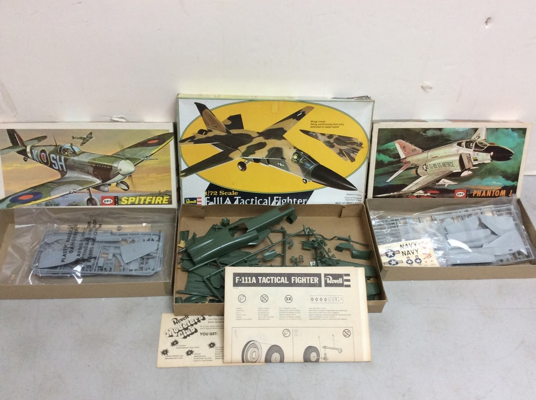 Vintage F-11A, Phantom J, Spitfire Model Kits **Complete Sets** (1 of 1)