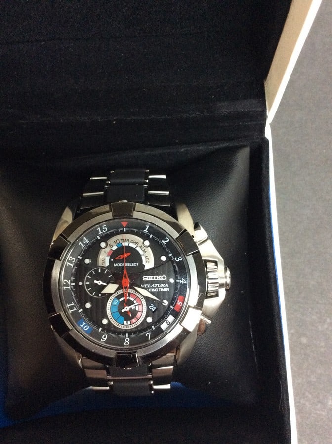 SEiko Velatura Yachting Timer 784044 W/R 10 bar, Stainless steel 7T84-0AA0 in box w books (1 of 3)