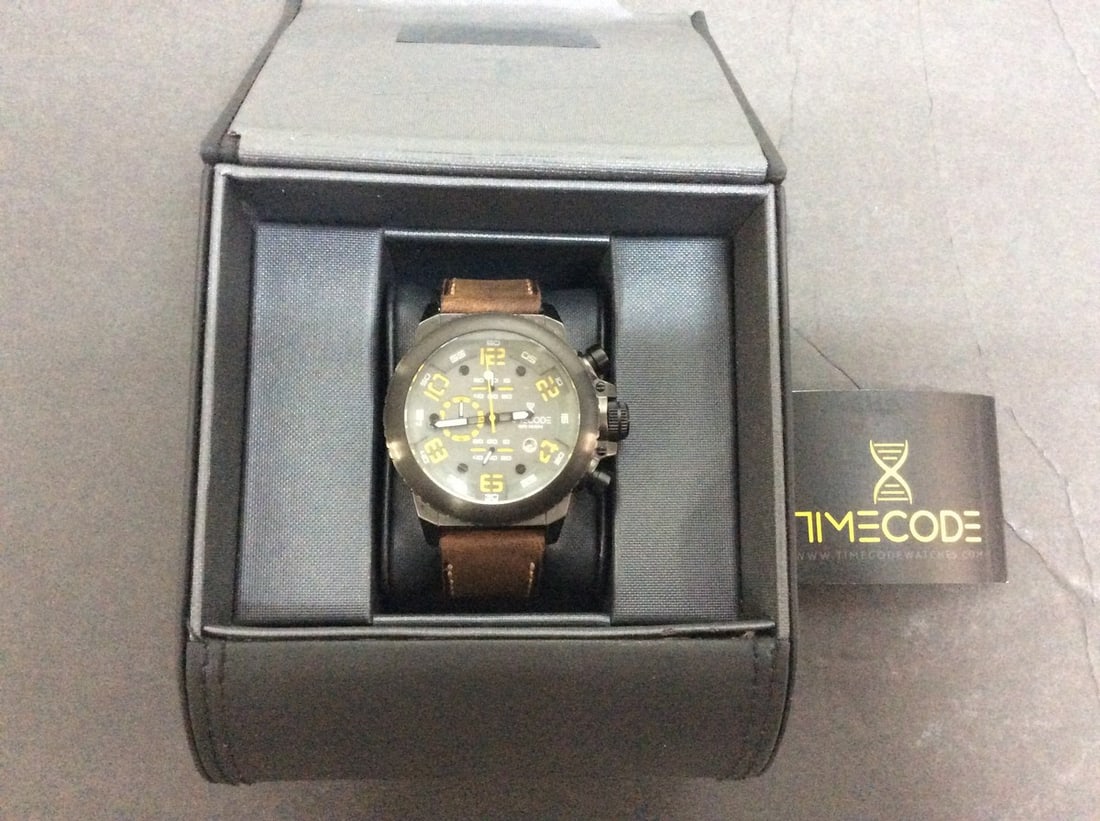 Timecode WR100M, Model TC.1004.05 with book leather band (1 of 2)
