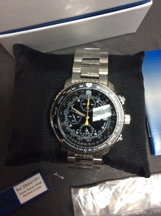 Seiko Flightmaster SNA411P1, Alarm Chronograph 42mm, WR200m: Seiko Flightmaster SNA411P1, Alarm Chronograph 42mm, WR200m