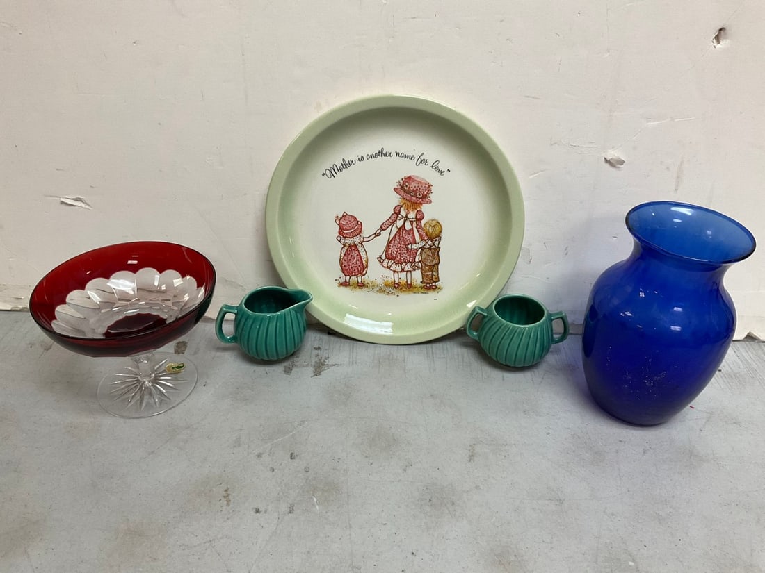 Holly Hobbie Decorative Plate, Glass Vase, Serving Dish and more (Tallest - 8in) (1 of 1)