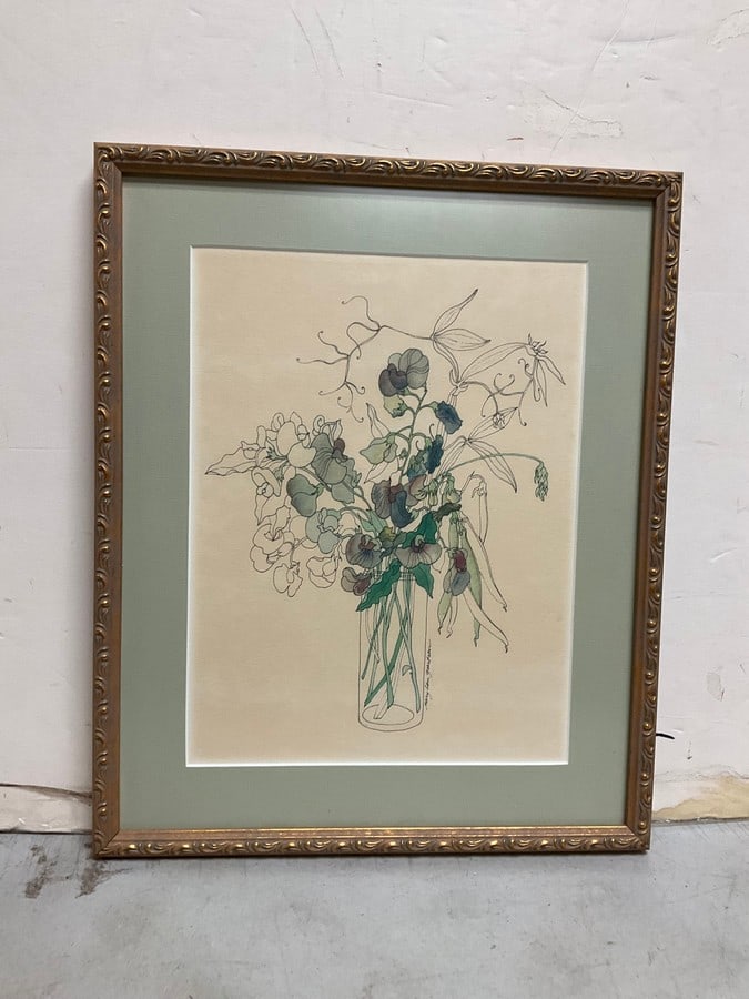 Framed Mary Lou Goert Artwork (14inx17in): Framed Mary Lou Goert Artwork (14inx17in)
