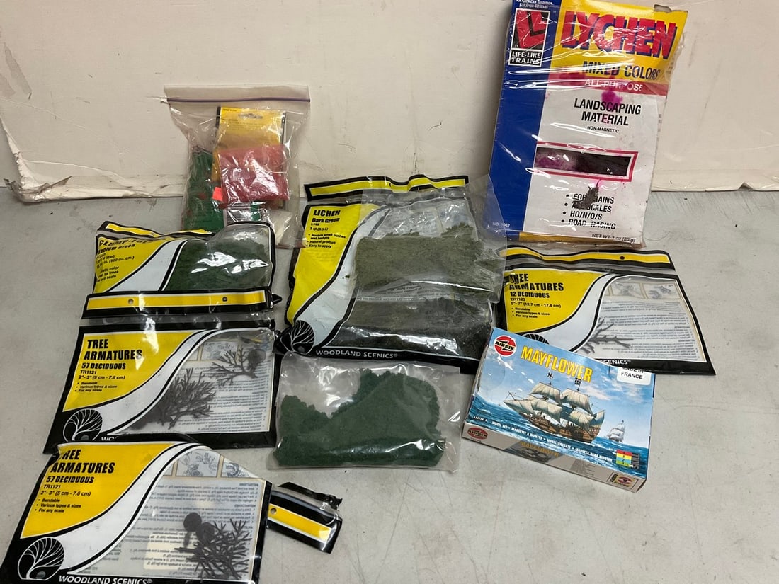 Airfix Mayflower model, woodland scenics tree armatures,lichen, and more (1 of 1)