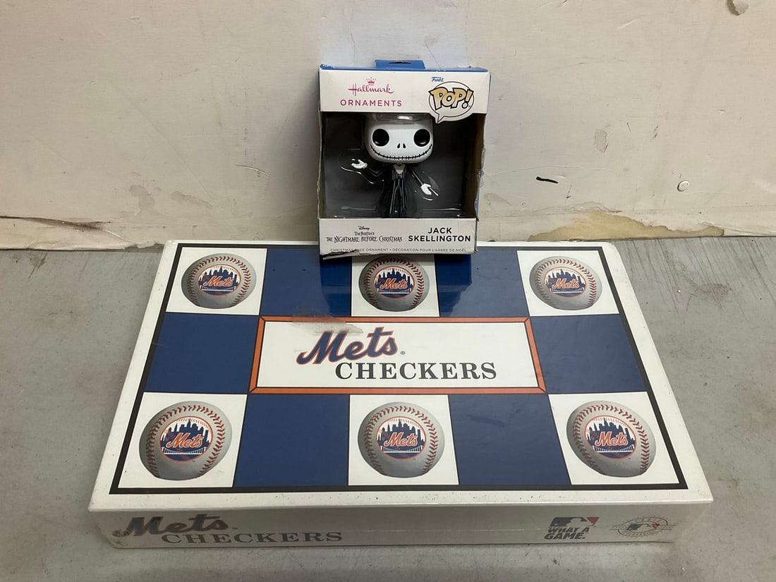 Mets Checkers and Jack Skellington POP ornament: Mets Checkers and Jack Skellington POP ornament