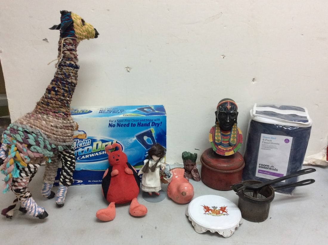 Vintage Kitchen Utencils, Oil Lamp, Dorm Bed 4-pack Fitted Sheets, Handmade Doll and more(Tallest - (1 of 1)