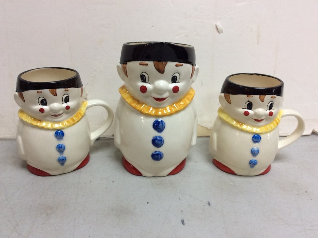 Decorative Goebel Pitcher and Mugs: Decorative Goebel Pitcher and Mugs