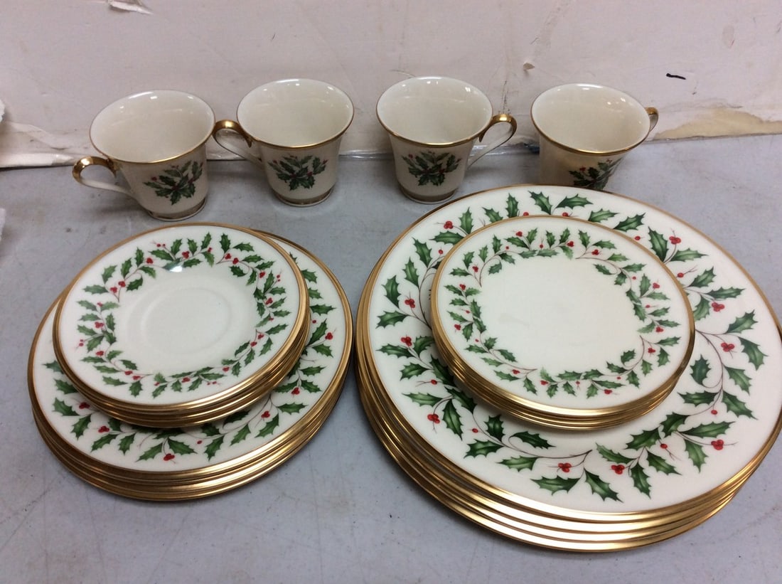 Lenox Gold Trim Holiday Set(Plates and Cups) Tallest - 3in (1 of 1)
