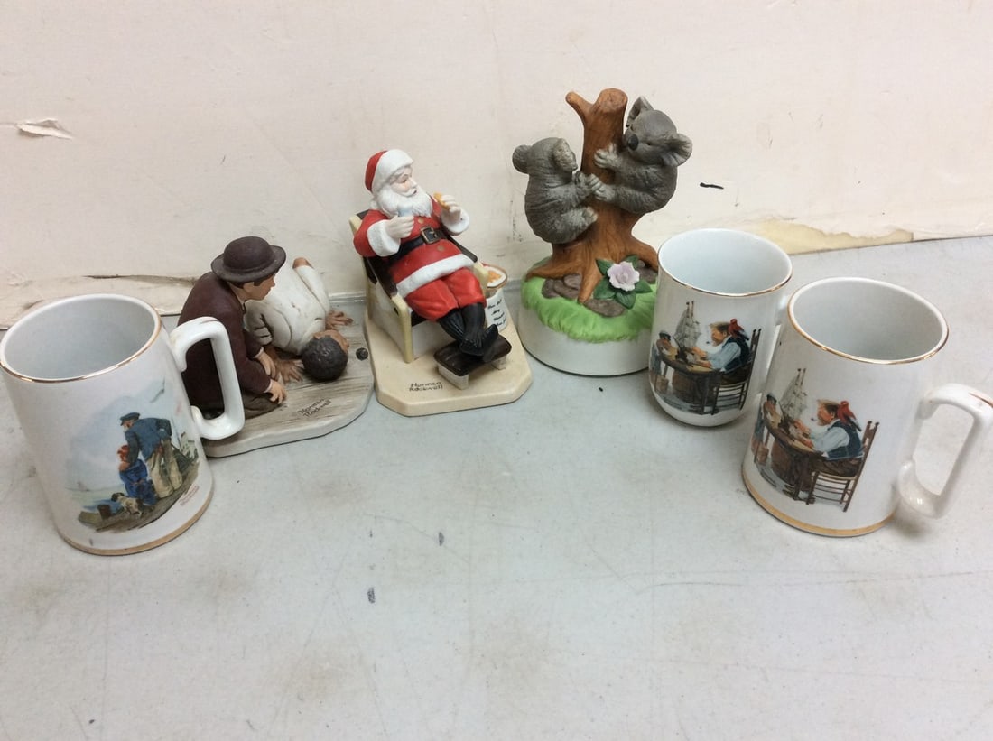 Norman Rockwell Mugs, Decorative Statues (Aldon and Norman Rockwell) Tallest - 7in: Norman Rockwell Mugs, Decorative Statues (Aldon and Norman Rockwell) Tallest - 7in
