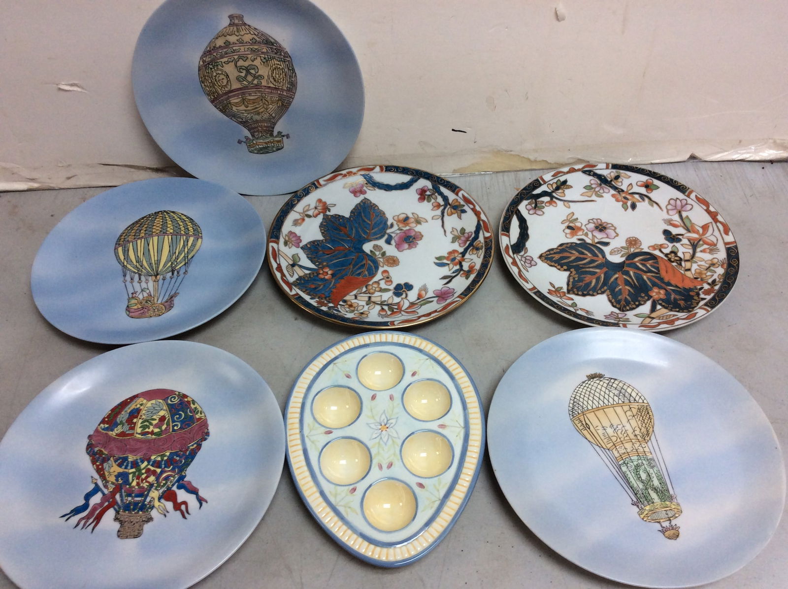 Nora Fenton decorative plates(10.25in.longest)and Capriware egg dish: Nora Fenton decorative plates(10.25in.longest)and Capriware egg dish