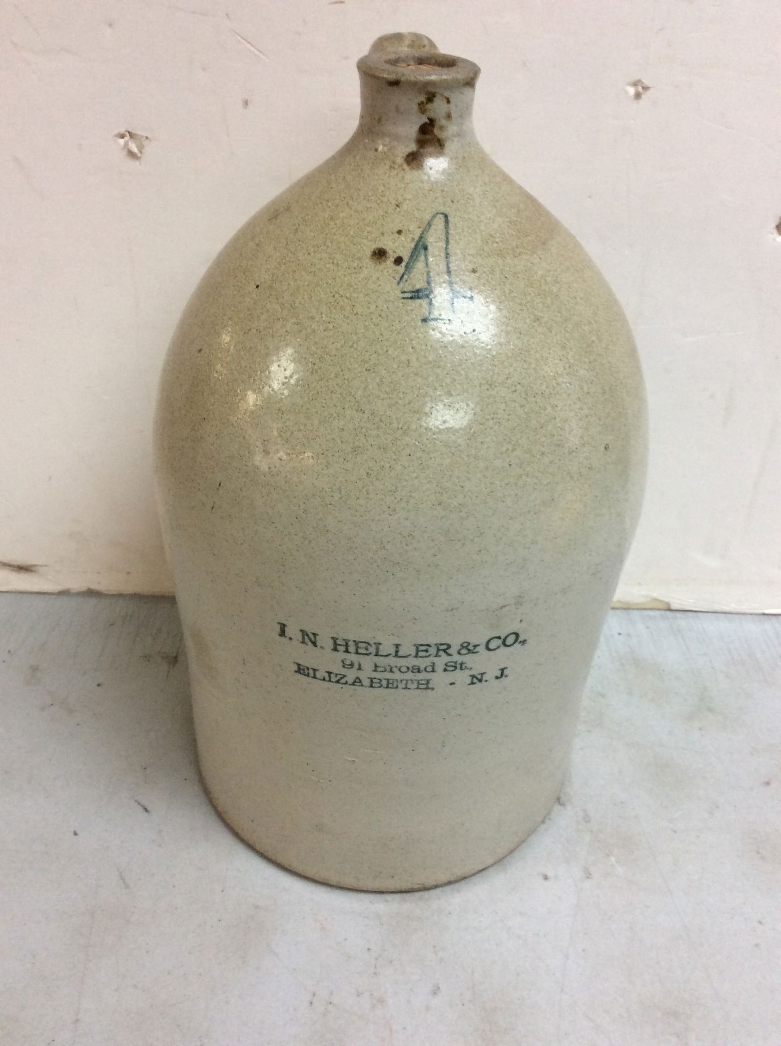 I.N. Heller and Co. Stoneware Jug (18in): I.N. Heller and Co. Stoneware Jug (18in)