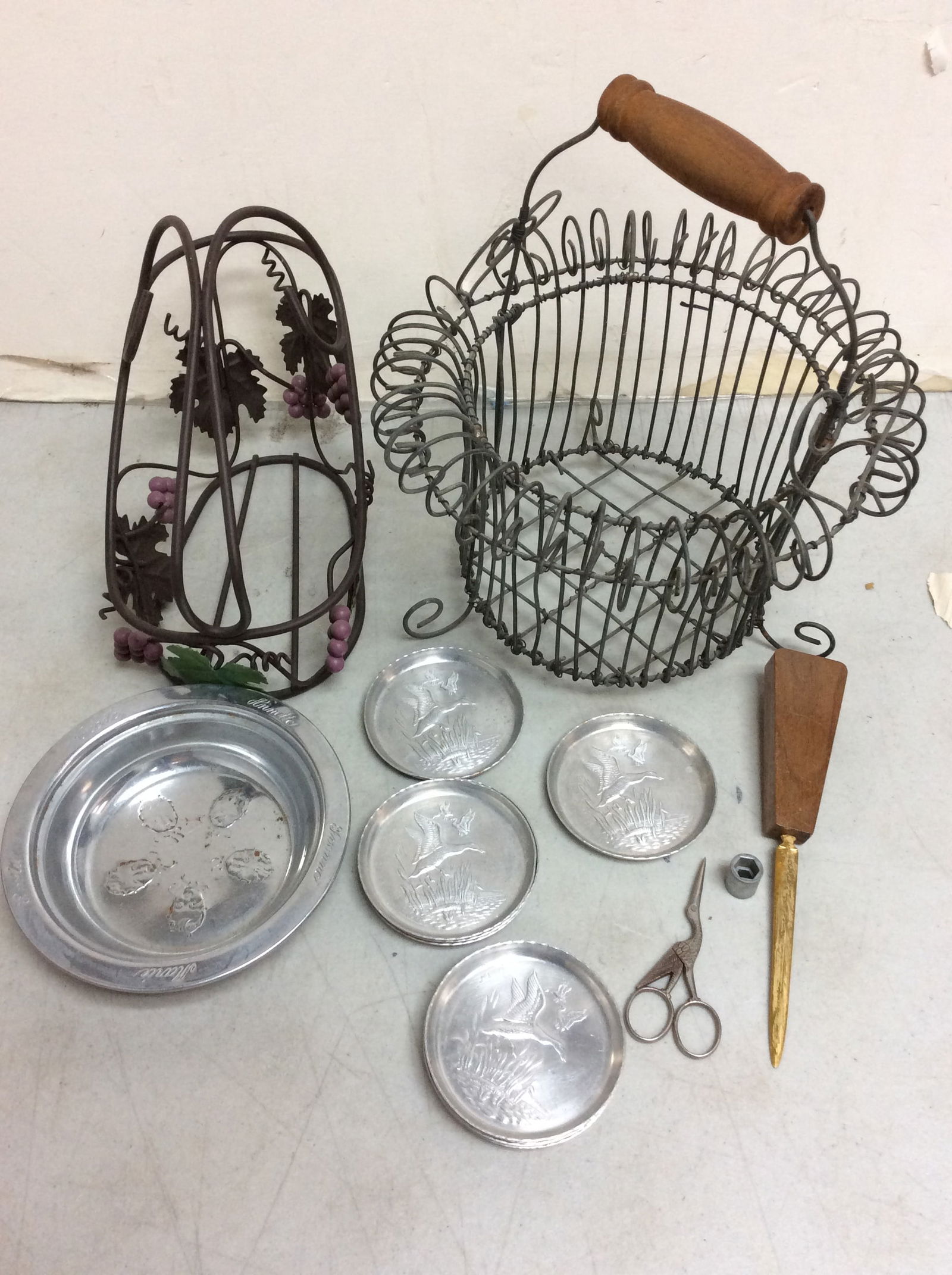 Metal baskets, decorative silver plates, and more(tallest 10.75in.) (1 of 1)