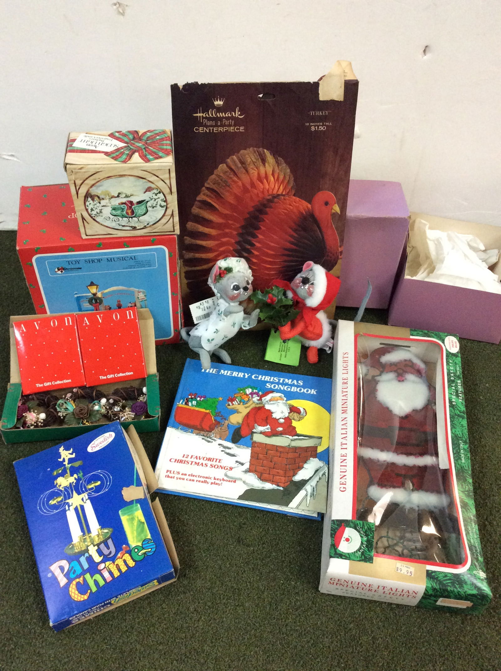 Christmas Decor/Lights, Songbook, Party Chimes, Annalee Dolls, Hallmark Centerpiece and more (1 of 1)