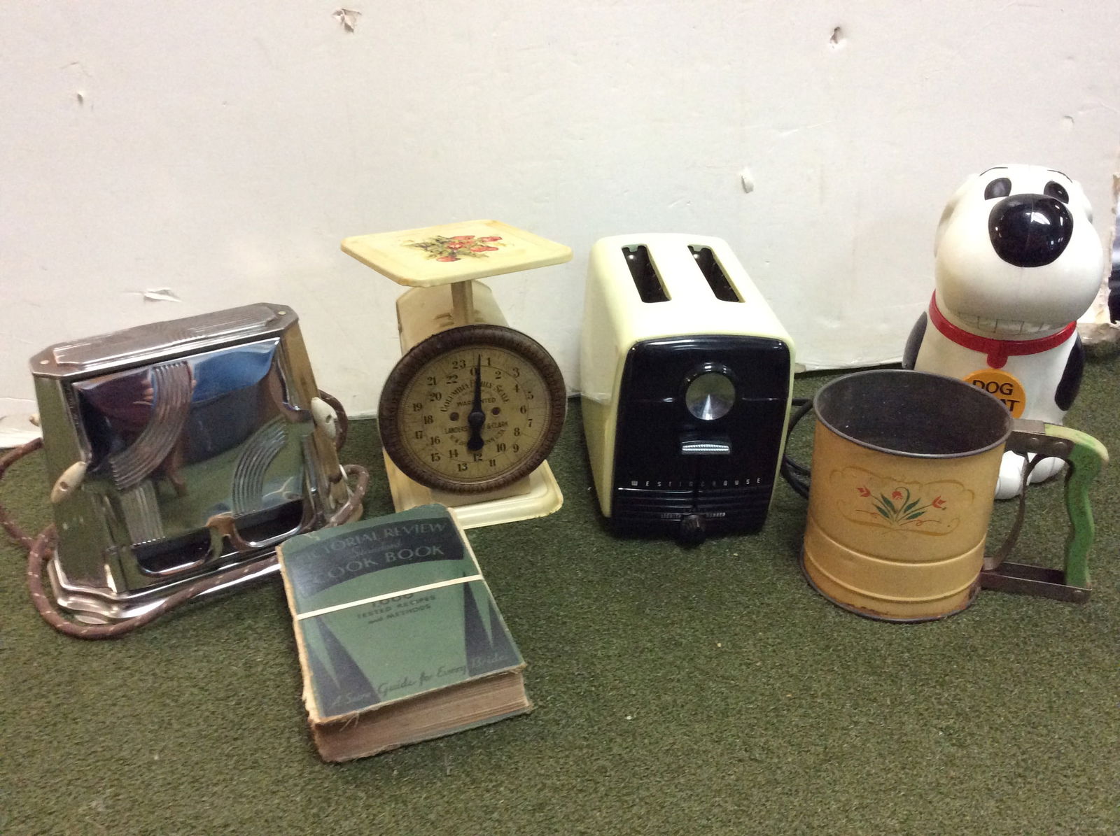 Dog treat jar(10in.tall), Westinghouse toaster, Columbia family scale, and more (1 of 1)