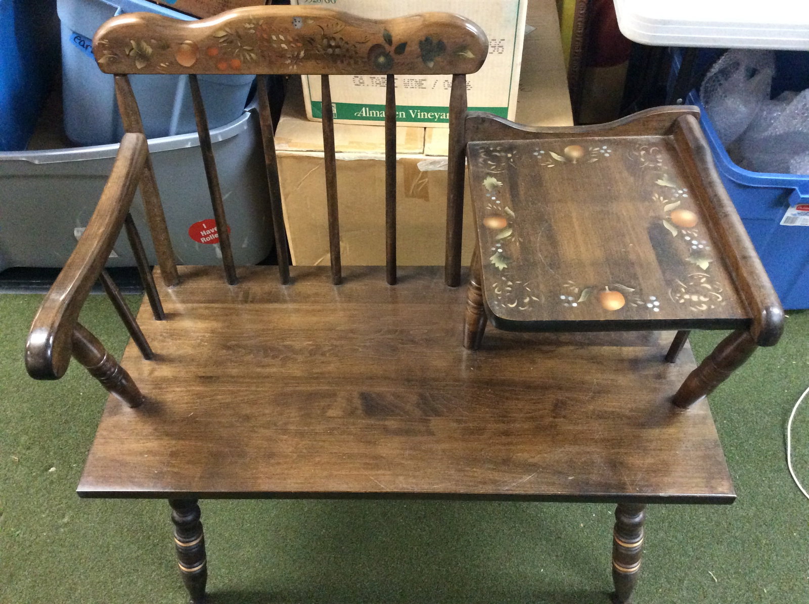 Vintage telephone bench(33in.x33in.x16in.): Vintage telephone bench(33in.x33in.x16in.)