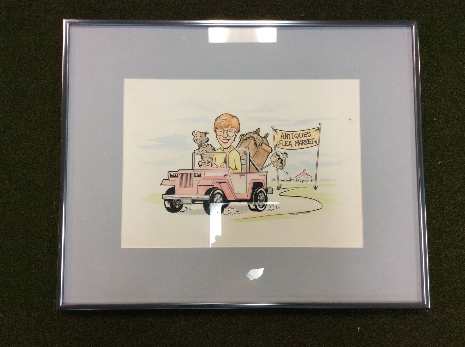 Framed and signed cartoon artwork(16.25in.x20.25in.) (1 of 1)