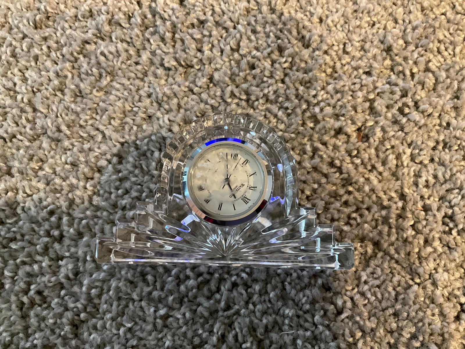 vintage waterford irleand marked mini mantel clock 4" long (1 of 1)