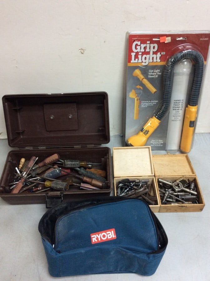 Grip Light(brand new), Flambeau toolbox, and various tools (1 of 1)