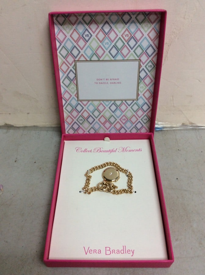 Vera Bradley Locket Bracelet (Toggle Clasp, Gold Tone, Mint Cond.) (1 of 1)