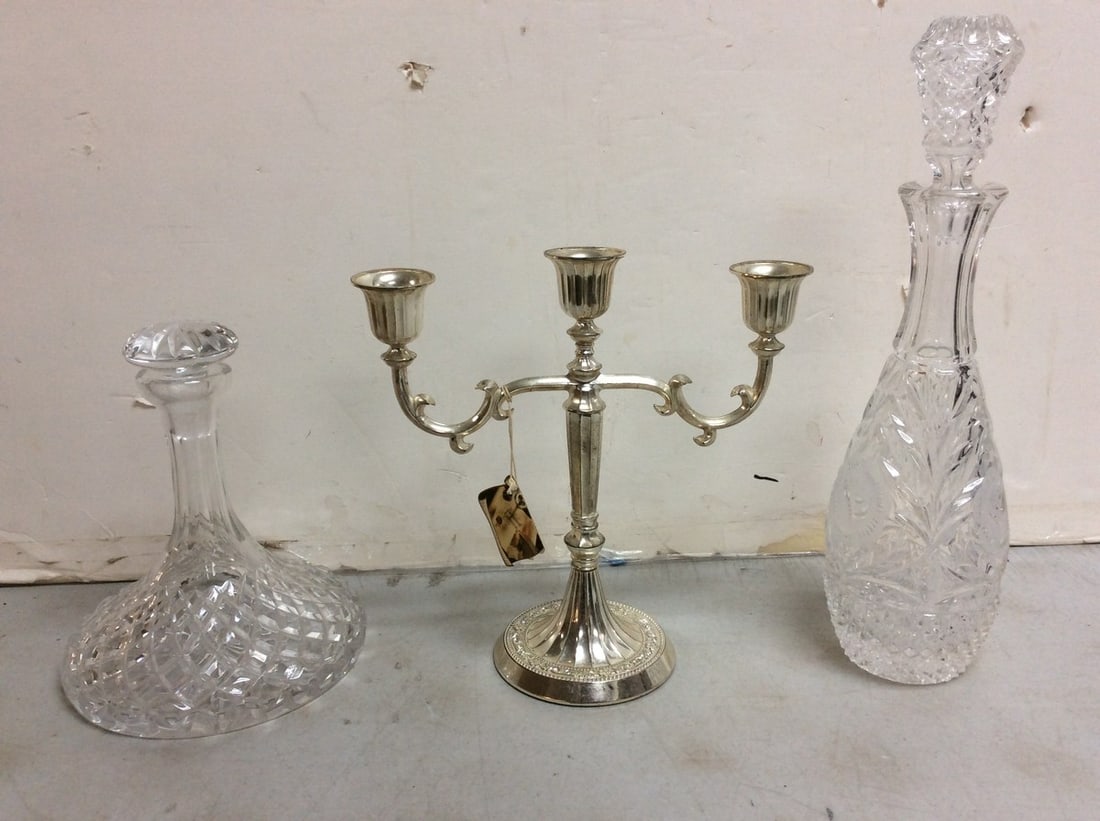 The Beaumont Collection Candle Holder and Glass Decanters (Tallest - 15in) (1 of 1)