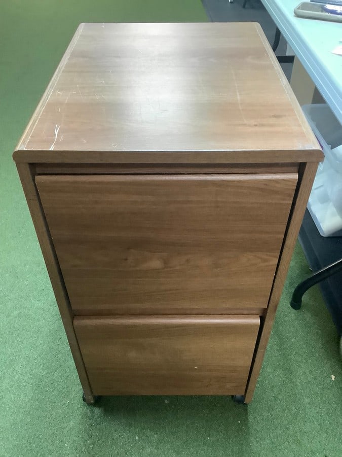 2 drawer wooden rolling organizer(20in.x15.5in.x29.5in.) (1 of 1)