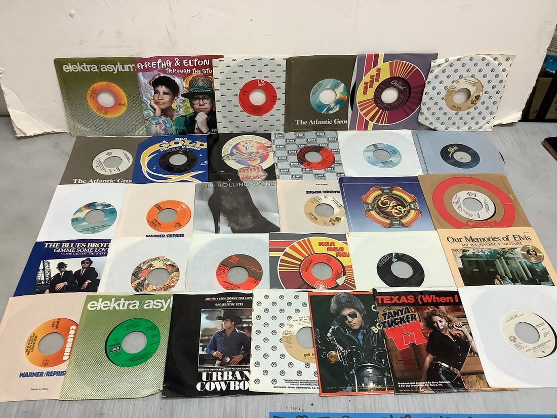 Vintage 45's(Don King, Johnny Lee, Frank Sinatra, The Rolling Stones, and more-about 30 total) (1 of 1)