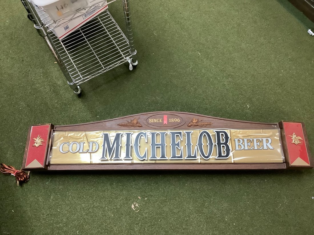 Old Michelob beer wall hanging sign(49in.x10.5in.x4.5in.-1970's) (1 of 1)