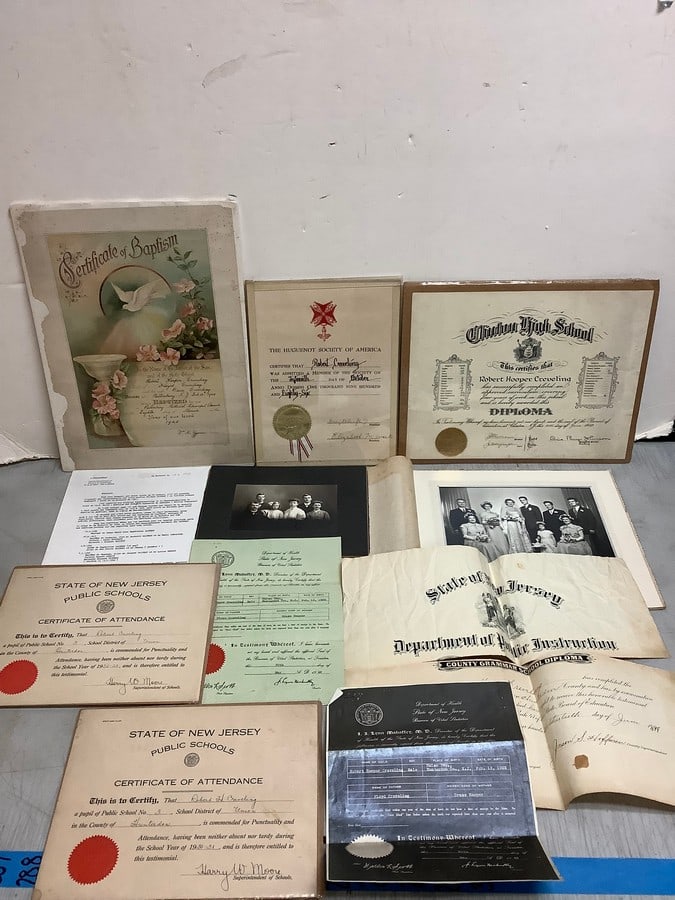 Vintage ephemera(diploma, certificates, and more-largest 11.5in.x16.25in.) (1 of 1)