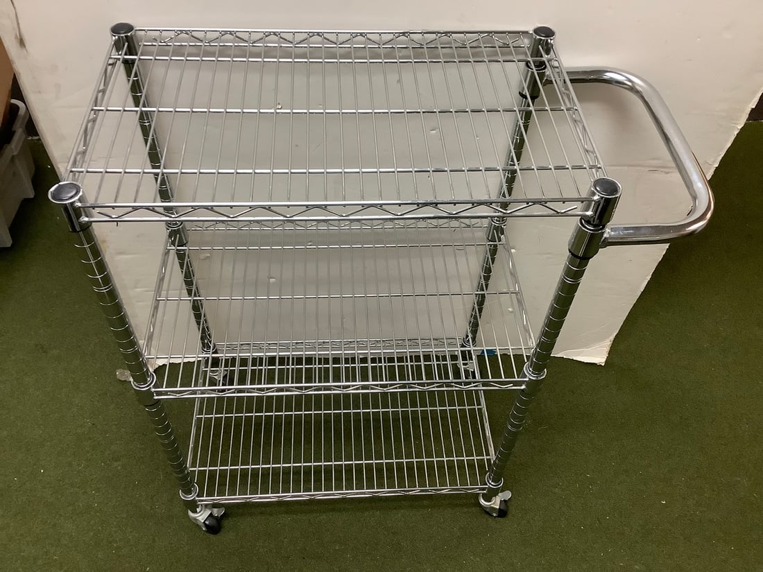 3 Shelf Metal Rolling Rack (35inx30inx14in) (1 of 1)