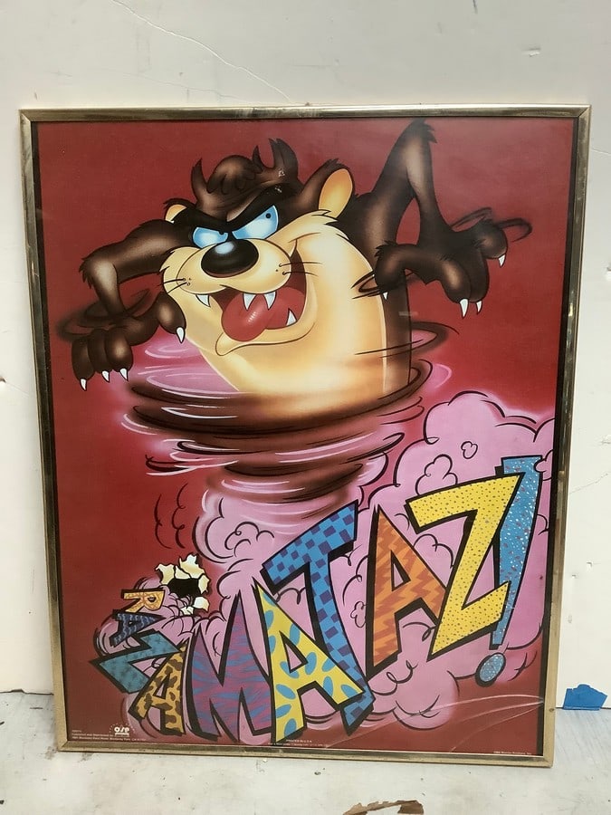 1988 Warner Bros. framed Tazmanian Devil print(16in.x20in.) (1 of 1)