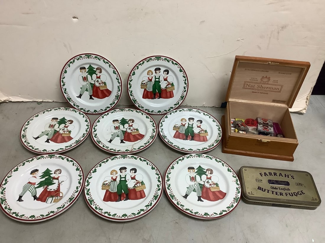 Block Bernarda Ceramic Plates(8.25in), Vintage Cigar Box/Tin and more (1 of 1)