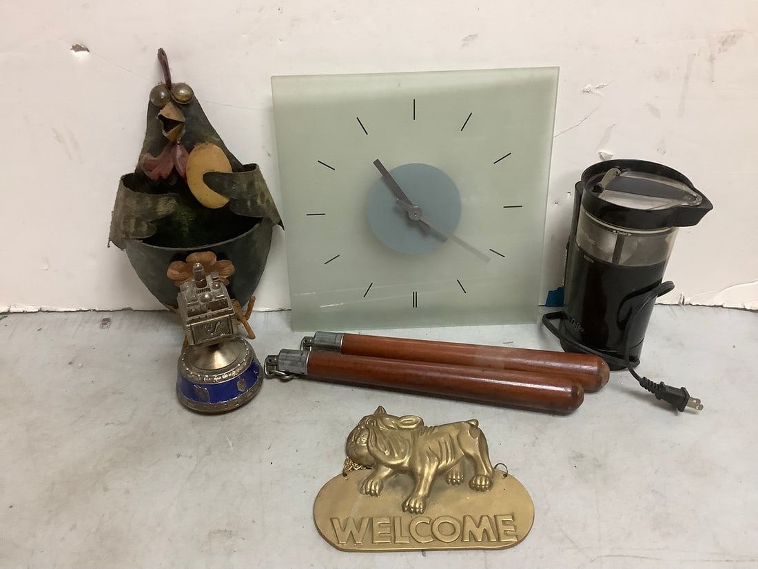 Wall Hanging Clock (11inx11in), Mr. Coffee Machine, Nunchucks, Dradle Music Box and more (1 of 1)