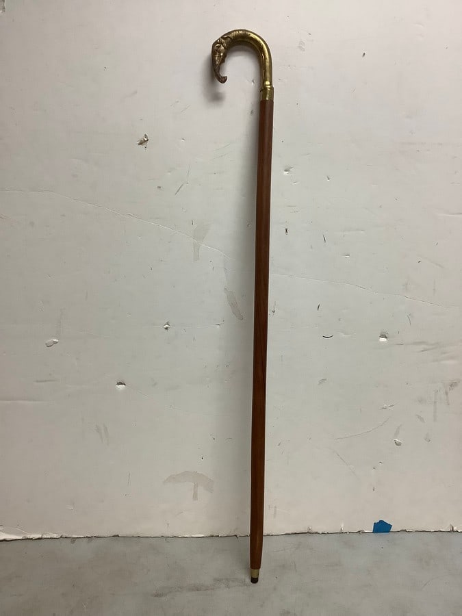 Brass Elephant Handle Cane (1 of 1)