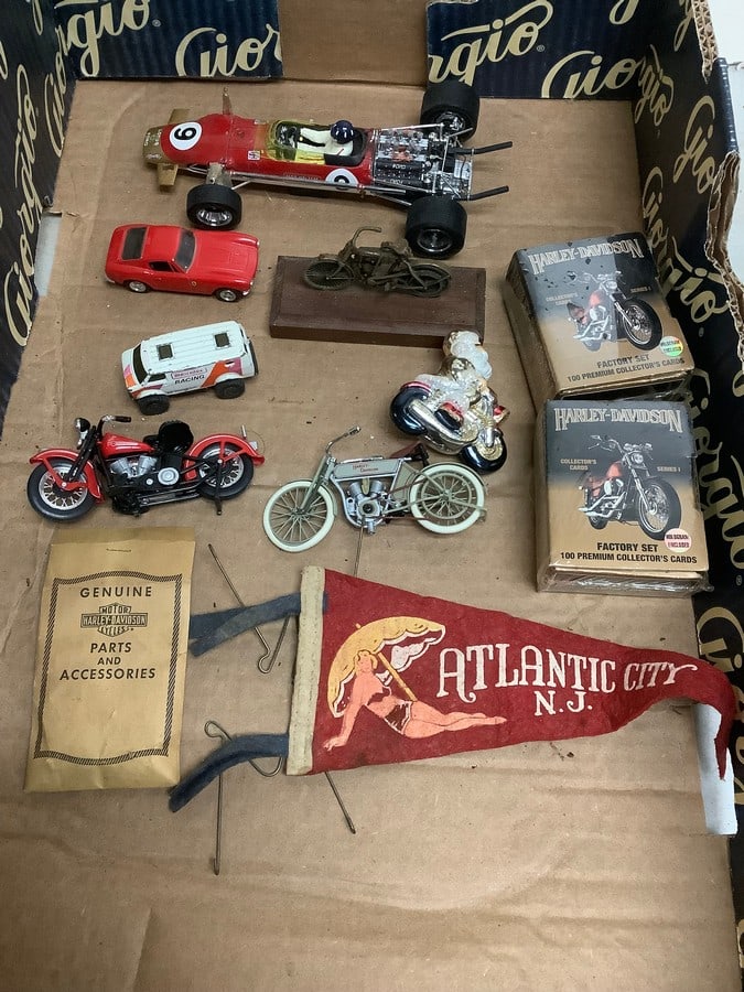 Vintage banner, Harley Davidson collectible cards, and more (1 of 1)