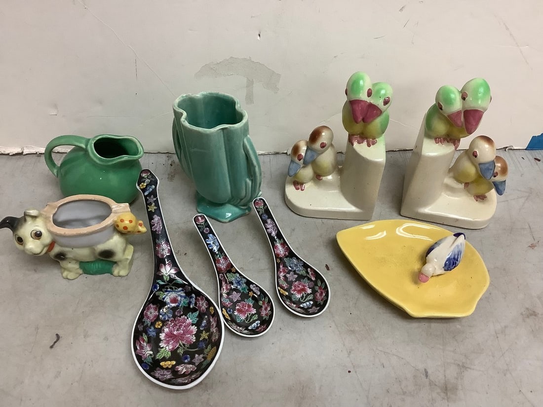 Ceramic ladles, pitcher, bookends, and more(7in.tallest) (1 of 1)