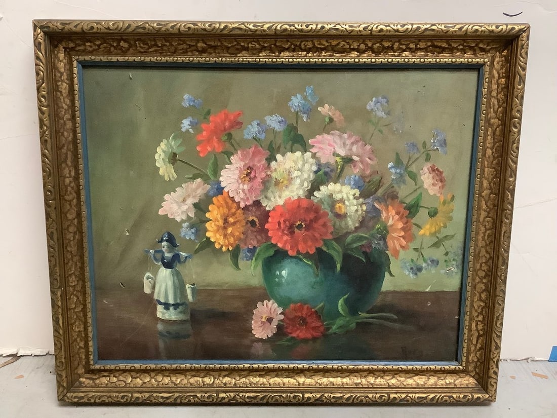 Framed and signed floral painting(15in.x18in.) (1 of 1)