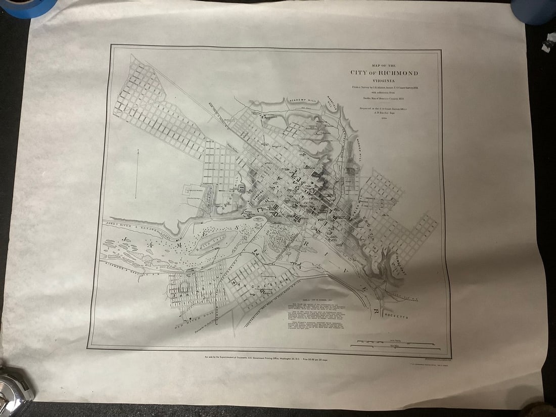Vintage City of Richmond Virginia map(24in.x30in.): Vintage City of Richmond Virginia map(24in.x30in.)