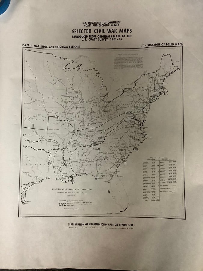 Vintage Civil War map reproduction(24in.x30in.): Vintage Civil War map reproduction(24in.x30in.)