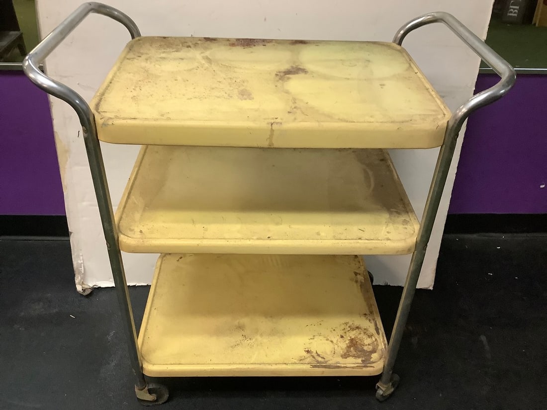 Enameled rolling cart(33.5inx30.5inx17in)