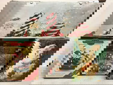 Lenox Bunny Cookie Jar, Home Collection Holiday Candle Set, Norman Rockwell Porcelain House, and