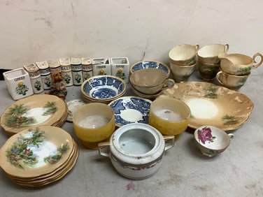 Queen Anne Plates and Cups, Fair Winds Plates and Bowls, Ceramic Spice Shakers and more (Tallest -