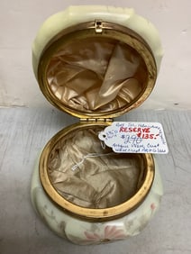 Box Jar Helmschime - Antique Wave Crest Art Glass (3.75in Tall, 5.75in Wide)