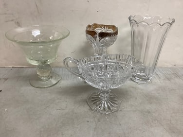 Glass Vase/Goblet, Candy Dish and more(8.25in Tall)