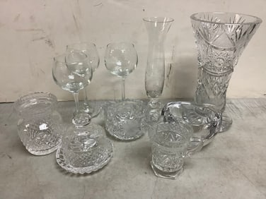 Crystal Glass Vase(9.5in), Pitchers, Glasses, and more
