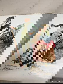 Merchant Marine art print signed Colonel Charles Waterhouse(19in.x25in.)