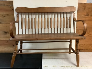 Wooden Tiger oak bench(35in.x42in.x18in.)