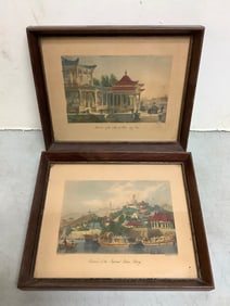 Framed art prints engraved by J.B. Allen, drawn by T.Allom(9in.x11in.)