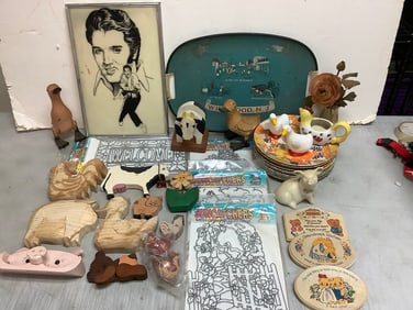 Framed Elvis Presley wall decor(10.25in.x15.25in.), Wildwood N.J. serving tray, genuine melamine