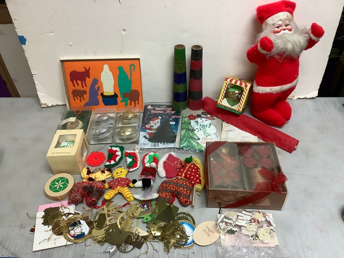 Christmas ornaments, vintage Santa doll(16.75in.tall), and more (1 of 1)