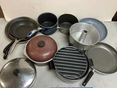 Various Pots and Pans (Farberware, Club, Anolon, and more)